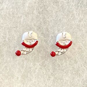Snowman Winter Silver Toned Stud Earrings